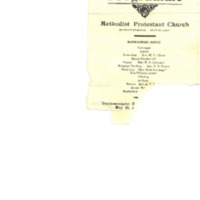 Methodist Church Baccalaureate Service Program 1917